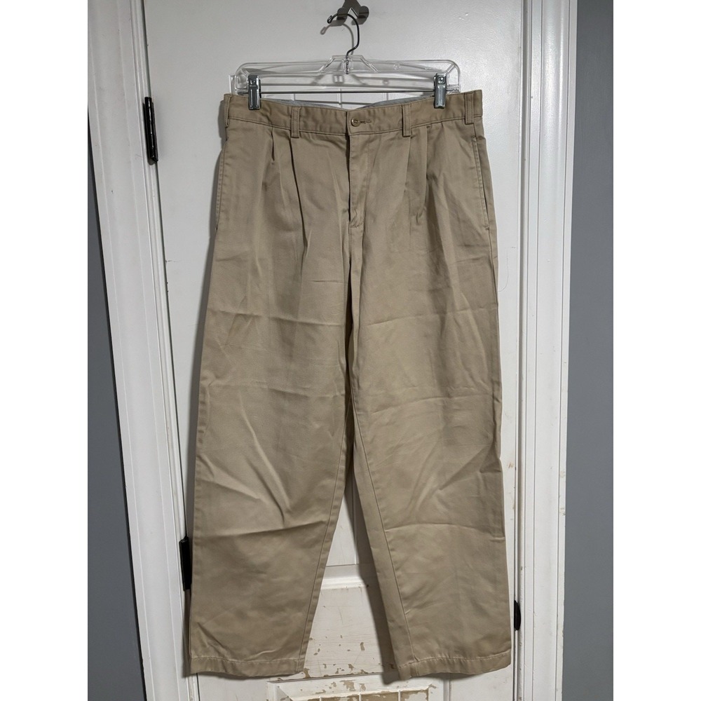 Lands End Khaki Pants Men Size 16H Polyester Cotton